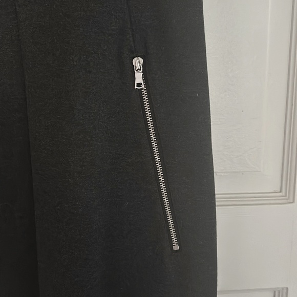 Gap Mixed Media Charcoal Dress with Faux Leather 2 - Picture 4 of 8